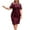 002 Wine, variant on Hvot&aat Plus Size Dresses for Women Formal Chiffon Overlay Sequin Bodycon Pencil Dress for Wedding Party
