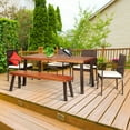 thumbnail image 2 of Gymax 6PCS Patio Rattan Dining Set Acacia Wood Tabletop Cushioned Chair, 2 of 10