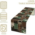thumbnail image 3 of Rustic Country Cabin Hunting Moose Table Runner,Retro Green Patchwork Bear Deer Hunting Wild Animal Plaid Checkered for Kitchen Dining Room 13x108in, 3 of 6