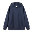 thumbnail image 1 of Solid color hooded cordless loose sweatshirt for men, autumn and winter heavyweight retro casual versatile pullover sweatshirt for women, 1 of 4