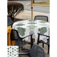 thumbnail image 5 of Outdoor Tablecloth with Umbrella Hole for Patio/Picnic/Party/Camping, Green Geometric Waterproof Table Cloth Square Cover Washable, Vintage Moroccan Rhombic Bohemia Gray (60"x 60"), 5 of 8