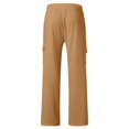 thumbnail image 5 of Kureaily Summer Lightweight Casual Pants With Multiple Pockets Solid Color Comfortable Breathable Loose Fit Straight Leg Trousers For Outdoor Travel Hiking Everyday Wear Cargo Pants,Large/(Bronze), 5 of 5