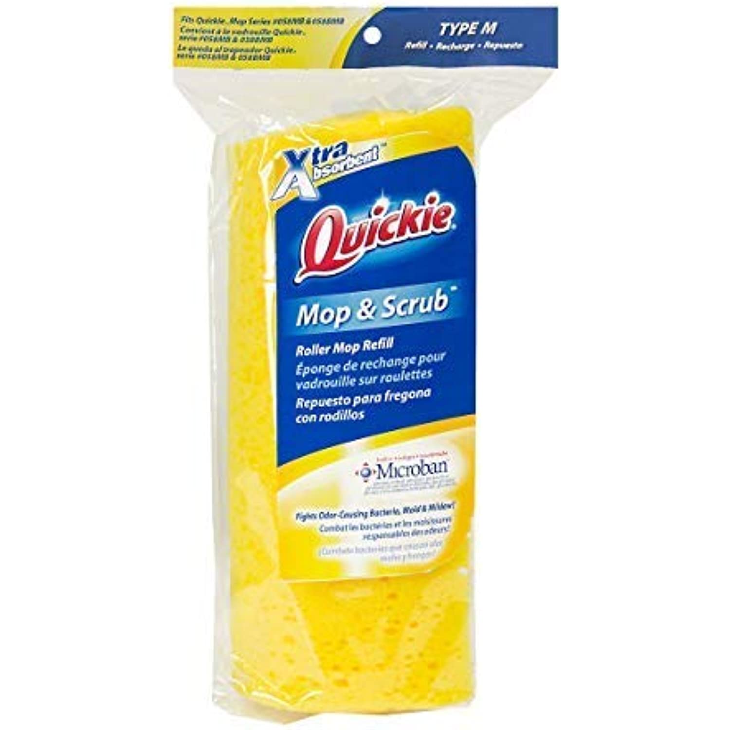 Quickie Homepro Mop And Scrub Roller Mop Refill With Microban