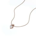 thumbnail image 2 of JeenMata X-Shaped Round Cut Lab Grown Diamond Pendant Necklace in 18K Rose Gold over Silver, 2 of 5