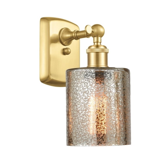 516-1W-SG-G116-LED-Innovations Lighting-Cobbleskill - 3.5W 1 LED Wall Sconce In Industrial Style-9 Inches Tall and 5 Inches Wide Satin Gold Mercury