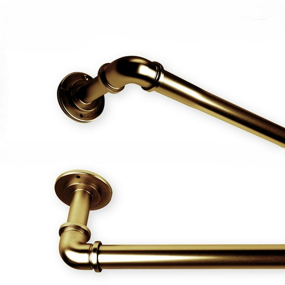 Contemporary Home Living Pipe Blackout Metal Curtain Rod - 120" - Gold