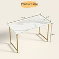 thumbnail image 2 of CL.HPAHKL Computer Desk, 47 inch Simple Wood PC Desk for Home, Office, Study, Writing, Gold, 2 of 6