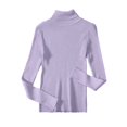 thumbnail image 5 of Women's Winter High Neck Solid Color Long Sleeve Pullover Knitted Bottoming Sweater, Warm and Slim, Great for Layering and Cold Weather,Purple,One Size, 5 of 6