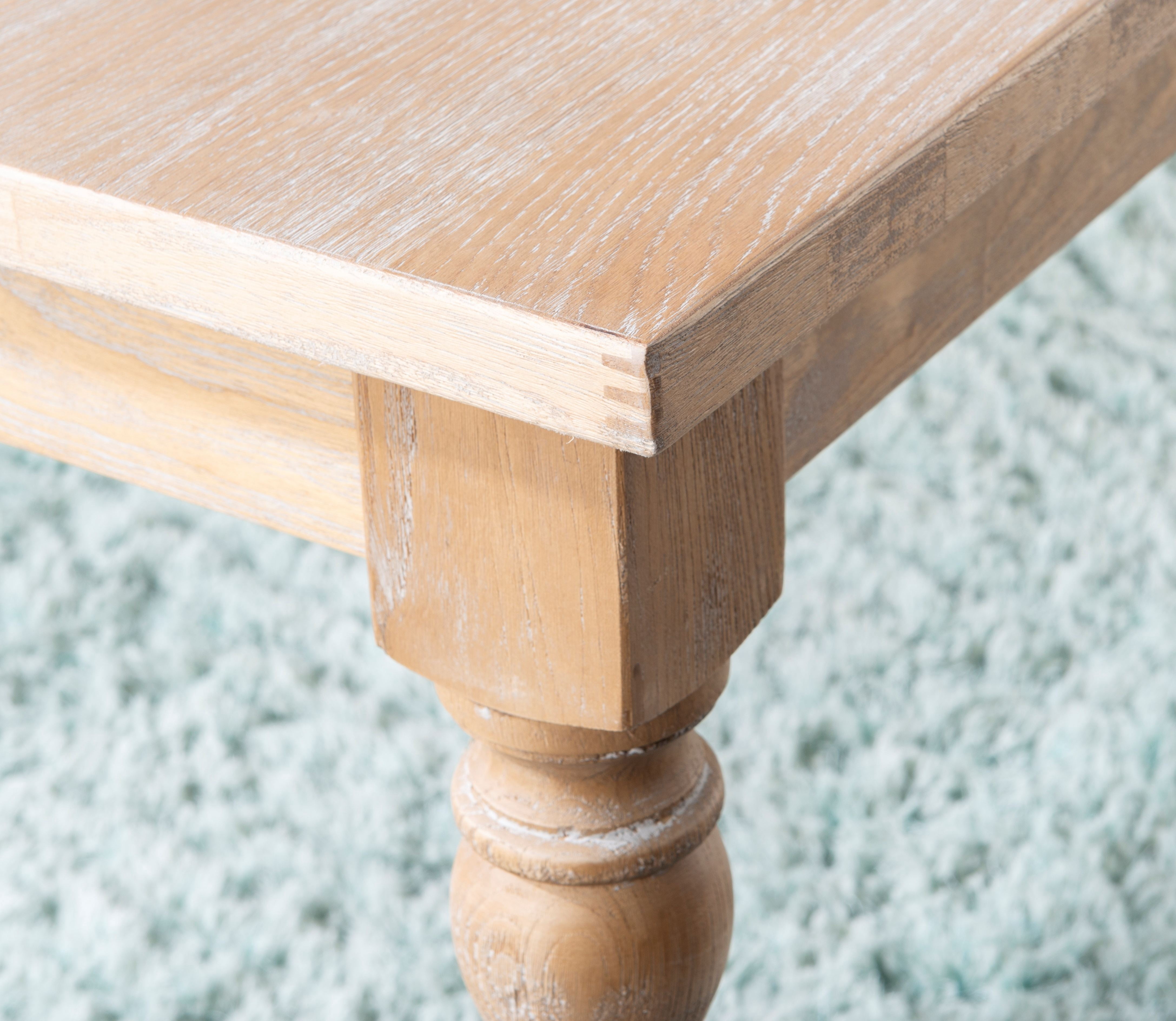 Saltoro Sherpi Transitional Wooden Rectangular Table with Turned Legs,Light Brown