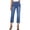 A09 Blue, variant on Cropped Jeans for Women Pull-On Elastic Waist Denim Capris Casual Straight Leg Stretch Bottoms with Pockets Comfy Everyday Wear