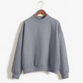 thumbnail image 3 of Fiaer,Oversized Turtleneck Sweatshirts for Women,Womens Loose Fit Casual Long Sleeve Cozy Trendy Solid Pullover Grey1 XXXXL, 3 of 3