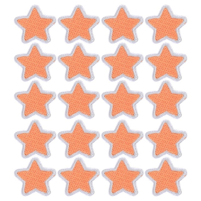Shisuyan 20 Pcs Patchs de Réparation pour Vestes en Forme d'Étoile à Cinq Branches Auto-Adhésifs Orange