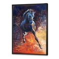 thumbnail image 3 of Designart 'Portrait Of A Galoping Blue Horse' Farmhouse Framed Canvas Wall Art Print, 3 of 5