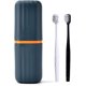 thumbnail image 1 of Portable Toothbrush Travel Case, Toothbrush Travel Containers con 2 Cepillos de Dientes Viaje, Porta Estuche Cepillo de Dientes para Campamentos, Viajes, Caminatas y Uso Diario (Verde oscuro), 1 of 4