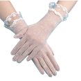 thumbnail image 2 of Mikilon Women's Sunscreen Lace Gloves Mid length Elastic Breathable Ice Silk Gloves Fashion Comfortable Party Gloves, 2 of 2