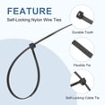 thumbnail image 3 of Uxcell 100Pcs 12 inch Length Cable Zip Ties Self-Locking Nylon Wire Tie Wraps Heavy Duty for Indoor and Outdoor Black, 3 of 6