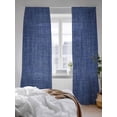 thumbnail image 3 of Navy Blue Linen Sheer Curtains 84 Inch Long 2 Panels, Farmhouse Pure Color Country Vintage Light Filtering Rod Pocket Semi Sheer Curtains, Sheer Voile Drapes for Living Room Bedroom, 52"x84", 3 of 5