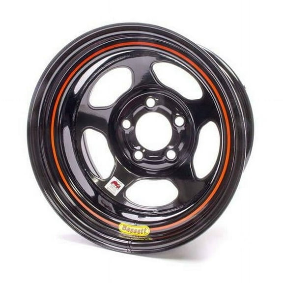 Bassett 58A52I 15 x 8 in. IMCA Inertia Wheel, 2 in. Back Spacing, Black - 19 lbs