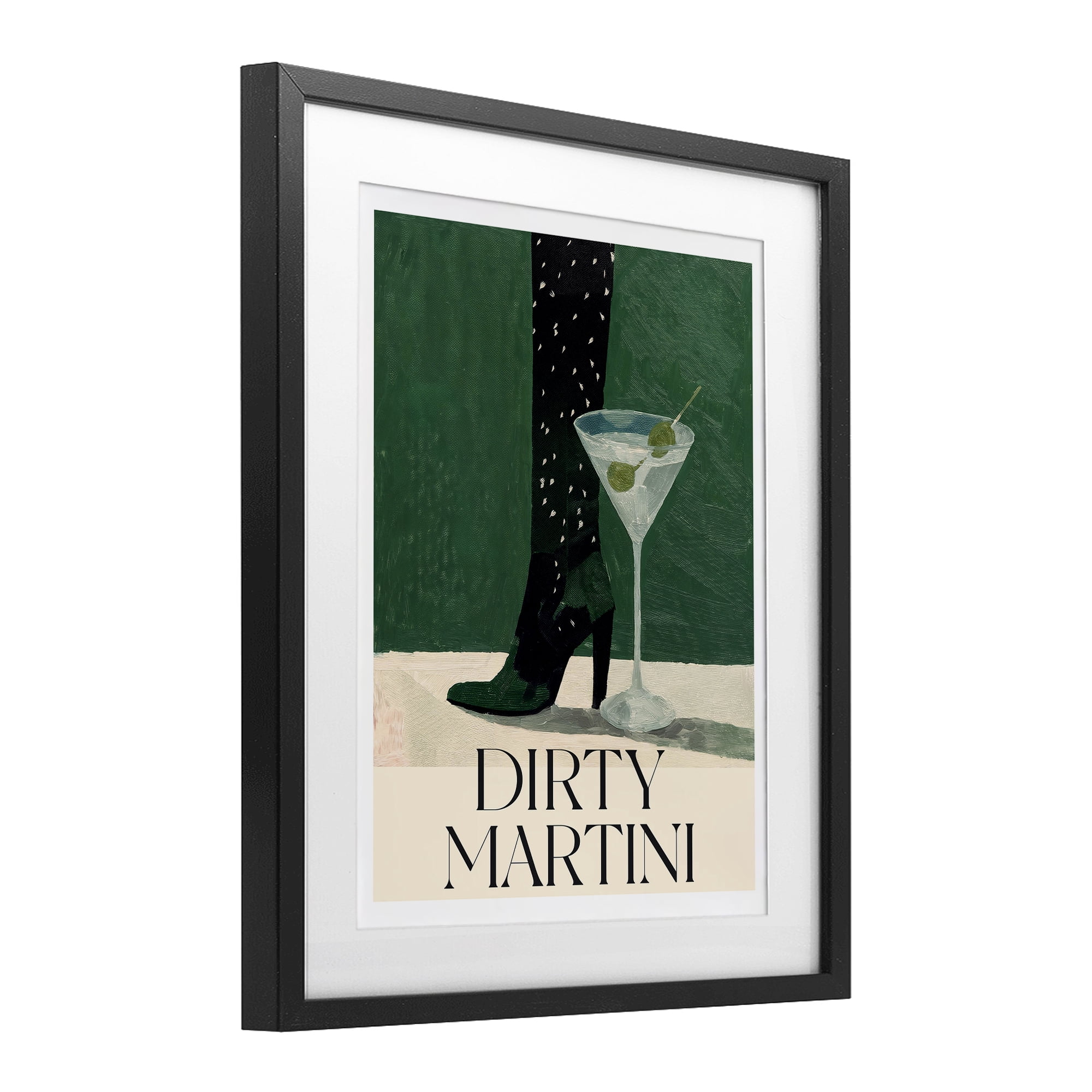 Stupell Industries Dirty Martini Stylish Heel Black Framed Print Under Glass, design by Lettered and Lined