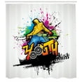 thumbnail image 3 of Ambesonne Youth Shower Curtain, Young Man Hip Hop Culture, 69"Wx75"L, Multicolor, 3 of 3