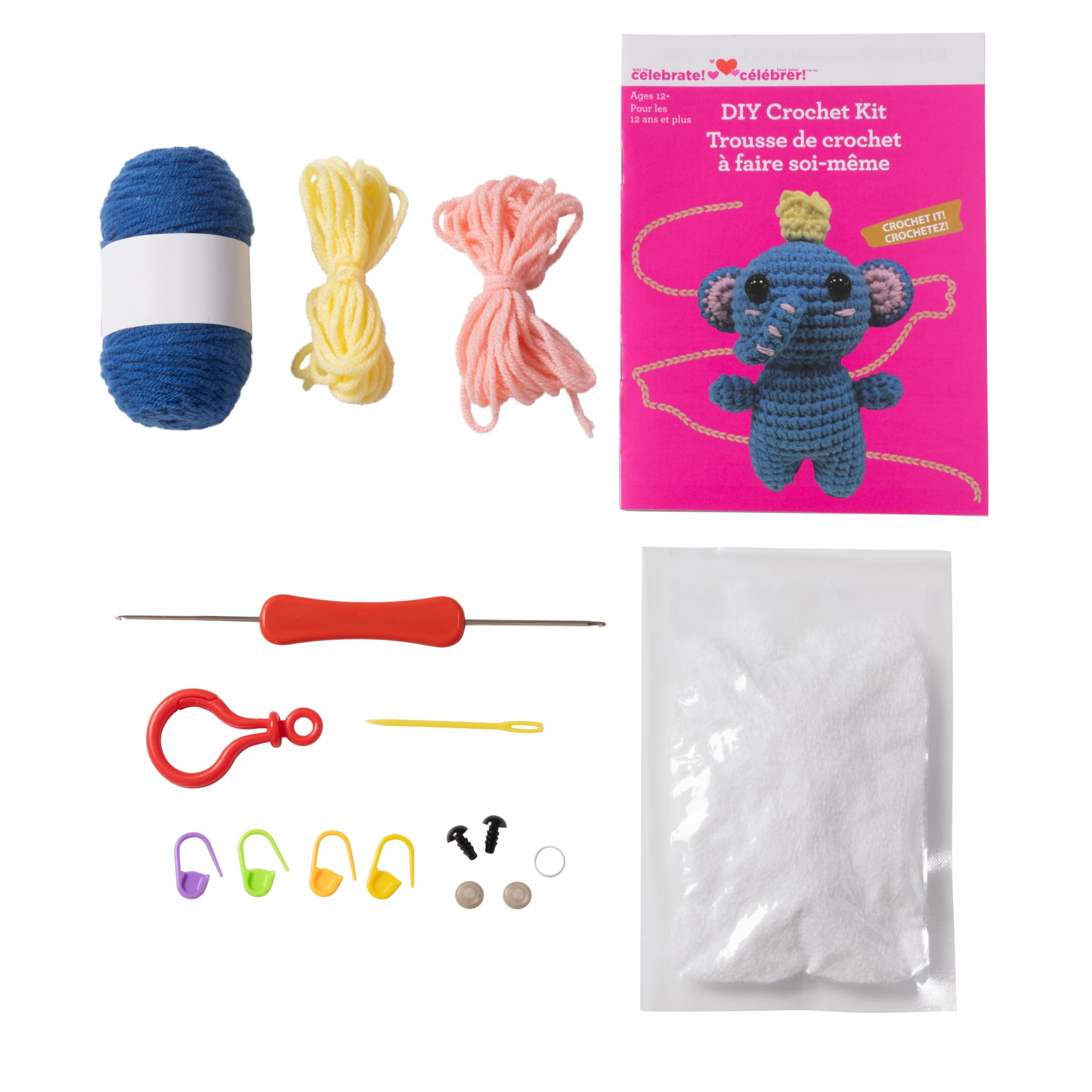 Way to Celebrate DIY Crochet Kit Elephant,Perfect Gift for Valentine's Day