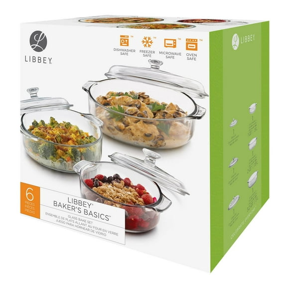 Libbey Glass Casserole Set, 6 piece