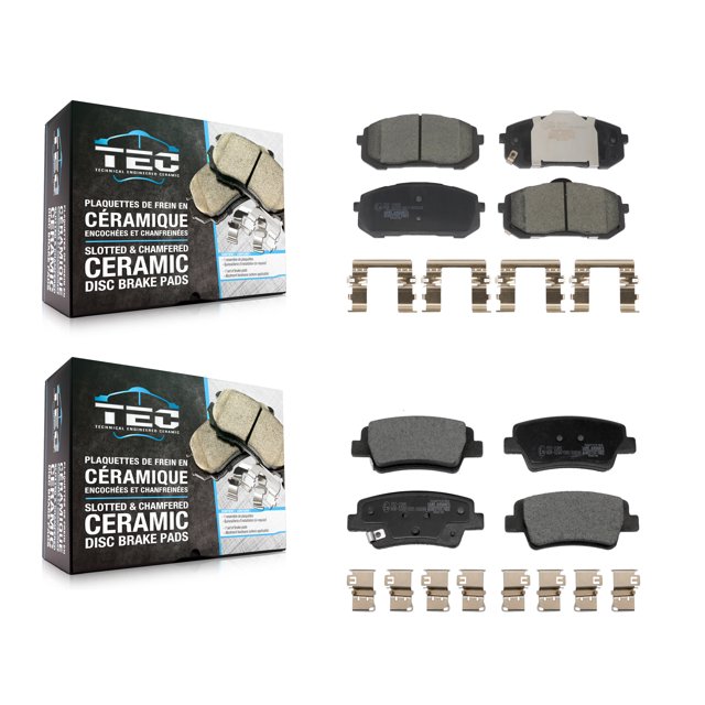 TEC Front Rear Ceramic Brake Pads Kit for Car Hyundai Elantra with Manual Parking KTC-100799