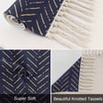 thumbnail image 6 of Blue Yellow Geometric Kitchen Runner Rug 2'x4', Modern Abstract Art Striped Washable Rug with Tassels, Non Slip Woven Cotton Bathroom Rugs Hallway Carpet for Foyer Bedroom Entry Back Door Decor, 6 of 9