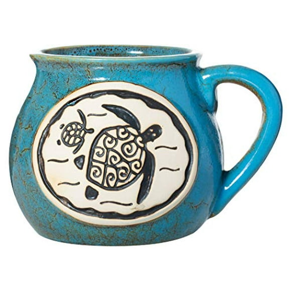 Cape Shore Handcrafted Bean Pot Stoneware 16oz Mug, Multiple Styles Available (Turtle)