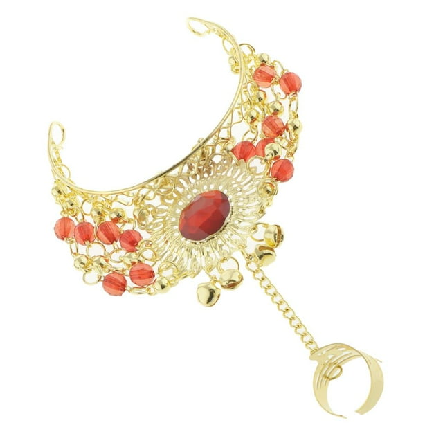 de metal con adorno de joyería para danza del vientre para de rojo Hugo Pulseras de Danza del Vientre