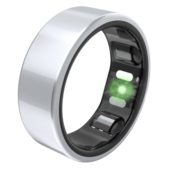 QALO QRNT Slim Smart Ring, Size 10, Sleep/Heart Rate/Movement Tracker, Matte Silver, Unisex