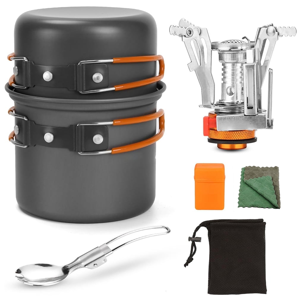 XMZHOU Outdoor Camping Pots And Pans 1-2 Person Backpacker Cookware Set Boiler Head Coffee Cup Multifunctional Pots And Pans Set