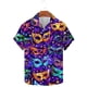 thumbnail image 2 of Hombres Botón Arriba Camisas Carnaval Impreso Cuello de Manga Corta, Moda Casual Top para el Ocio Y las Vacaciones, 2 of 9