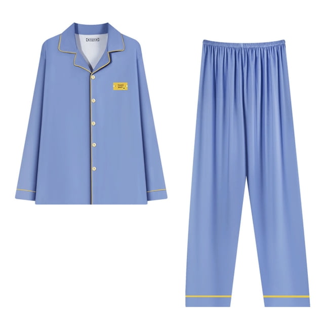 Ensemble de Pyjama pour Hommes, Poche Imprimée Décontractée pour la Maison, Manches Longues, Ensemble de Pyjama pour Femmes