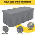 thumbnail image 3 of decorUhome Spandex Tablecloth 2 Pack, Fitted Stretch Table Cloth for 6FT Rectangle Tables, Waterproof Washable Table Cover for Event, Wedding, Banquet & Parties (Grey, 72Lx30Wx30H Inch), 3 of 8