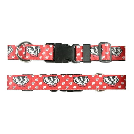 Moose Pet Wear University Of Wisconsin Dog Collar Deluxe Adjustable Dog Collars Made In The Usa 1 Inch Wide Collar Adjusts 16 27 Inches Extra Large Red Badger Walmart Com Walmart Com