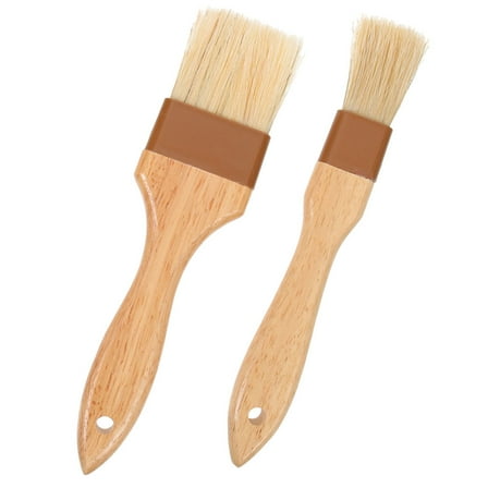 Milisten 2Pcs Basting Brush with Wood Handle for Sauces Application in Cooking and Grilling