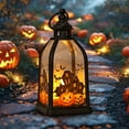 thumbnail image 5 of Mini Lantern with LED Tealight, Vintage Lantern Decorative, Hanging Candle Lantern for Halloween Table Centerpiece Shelf Decor, Garden Fairy Party Decoration, 5 of 6