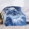 thumbnail image 4 of Throw Blanket for Couch - Winter snowflake dolphin Soft Comfy Lightweight Cozy Warm Throw Blanket, Fuzzy Plush Flannel Blanket & Throws for Sofa and Bed All Season, 4 of 8