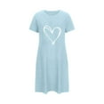 thumbnail image 4 of SDNall Nightgown for Women Oversized Short Sleeve with Chest Print, Round Neck Sleepshirt for Valentine's Day, Soft Lounge Wear in S-XXL, 4 of 5