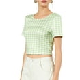 thumbnail image 2 of Lovito Cute Gingham Crop T-Shirts, 2 of 5