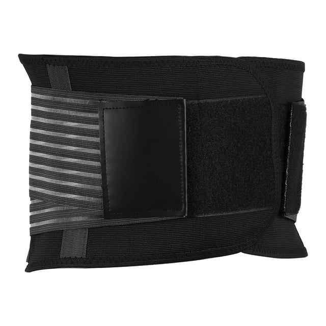 Unique Bargains Breathable Back Brace Lumbar Support Mesh Design Adjustable Support Straps Lower Back Brace Black Size M