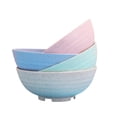 thumbnail image 2 of 4pcs Wheat Straw Noodle Bowl Rice Bowl Kitchen Food Container Tableware for Home (Pink), 2 of 9