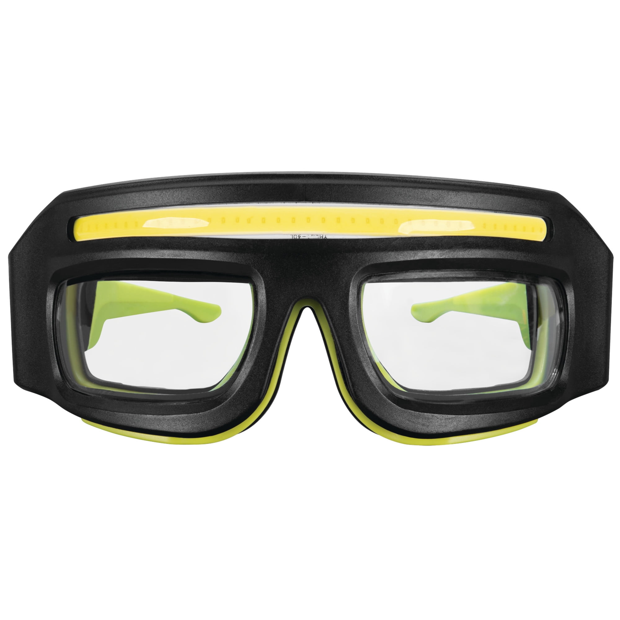 Performance Tool W2699 FIREPOINT 250LM Li-Ion Lighted Safety Glasses - Cushioned Insert, Water-Resistant, Anti-UV, Anti-Scratch, Impact-Resistant, Black/Green