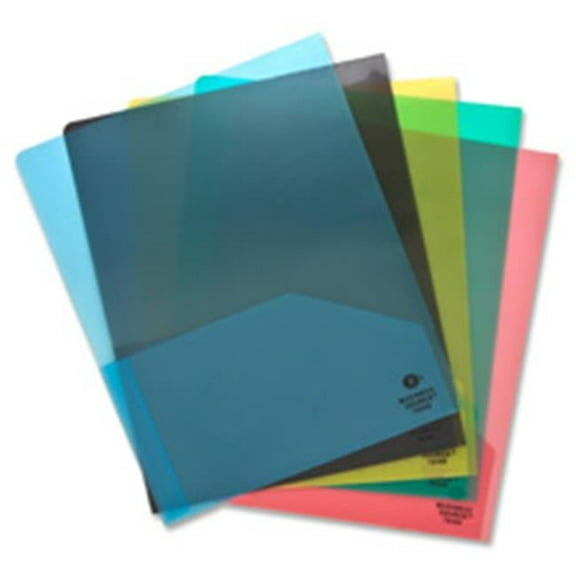 Business Source  Portfolio - Clear - 5-Pack - 2-Pocket - 60 Sheet Capacity - 8.5in. x 11in.