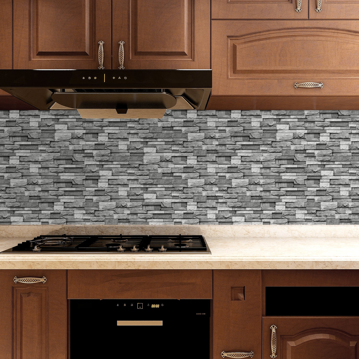 Peel and Stick Backsplash Wall Tiles,Self-Adhesive,Oil Proof,Waterproof, Removable Wall Panels for Kitchen & Bathroom,Modern Design, Easy Install (9.68x4.72 inch,48 Pack)