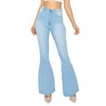 thumbnail image 7 of Fashion2Love Women's Juniors Bell Bottom High Waist Flared Bootleg Jeans, 7 of 7