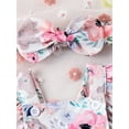 thumbnail image 5 of Elippeo Summer Easter Infant Baby Girl Outfits 3 6 9 12 18 Months Fly Sleeve Bunny Print Bodysuit + Bow Headband Clothes Set, 5 of 10