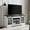 White+Brown, variant on Xukmct 2 Door TV Cabinet with Open Shelves, TV Stand for TVs Up to 65", White+Brown, 59.13"W*15.94"D*27.8"H