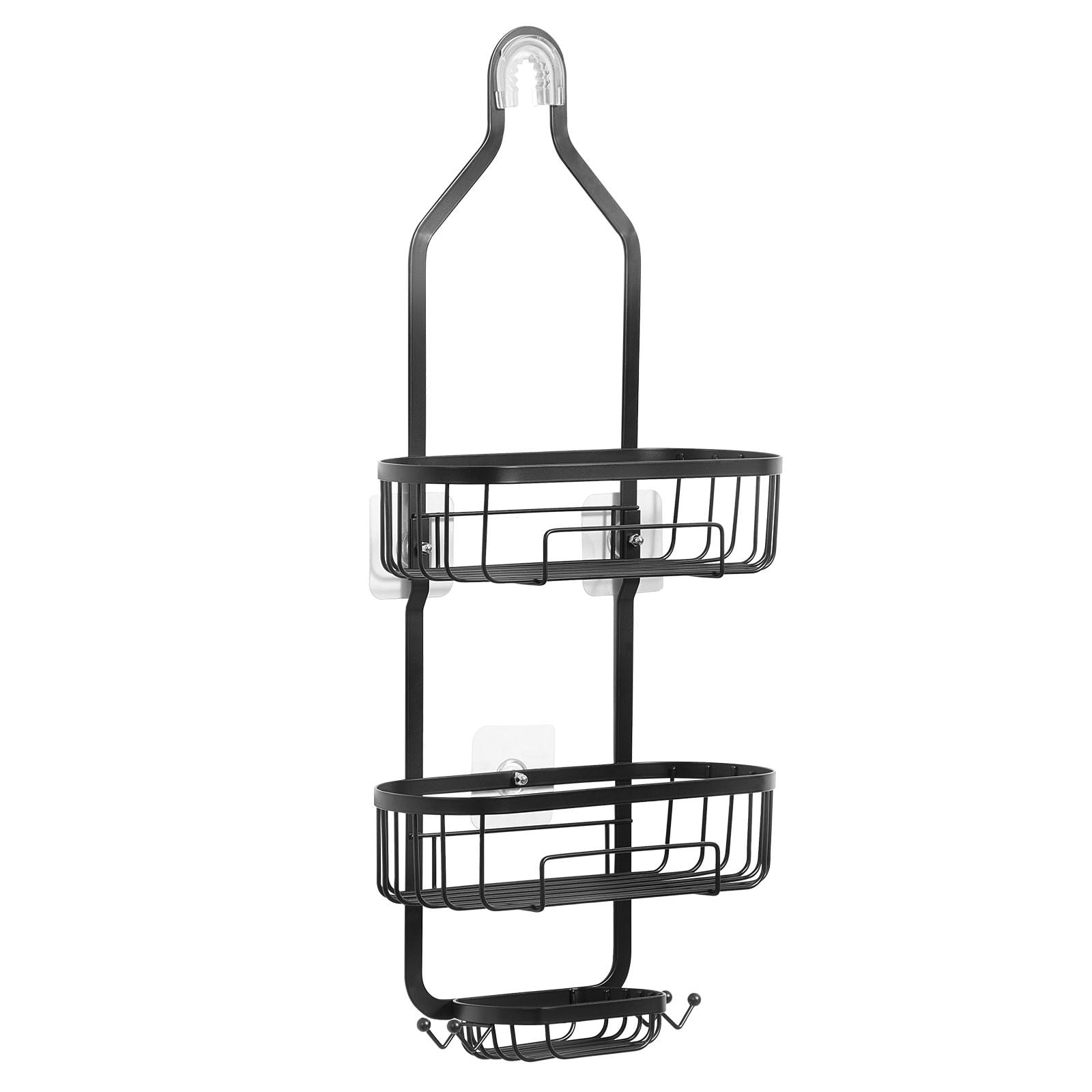 Shower Caddy 3-Tier, Over-the-Showerhead Design with No Drilling, Supports Up to 40lbs, Rust-Proof Coating, Hollow Drainage Design for Bathroom Storage